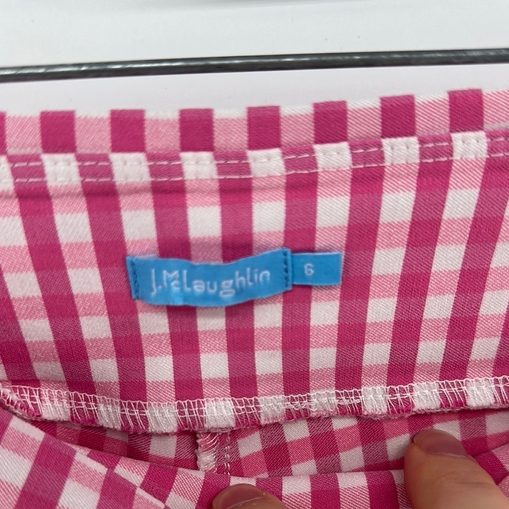 J. McLaughlin Preppy Barbiecore 50s Pin-Up Retro Pink&White Leggings Sz6 - Picture 5 of 12